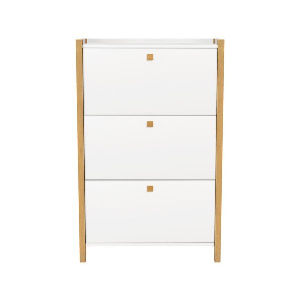 Bel regal za čevlje s 3 vrati Woodman Hannover-image-2