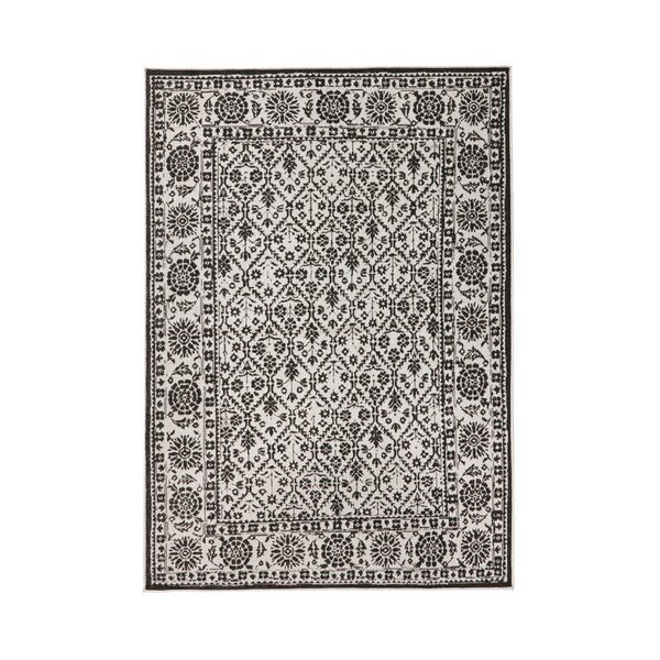 Črno-bela vzorčasta obojestranska preproga Bougari Curacao, 120 x 170 cm
