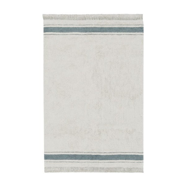 Modra/kremno bela pralna ročno tkana bombažna preproga 90x130 cm Gastro Vintage Blue – Lorena Canals