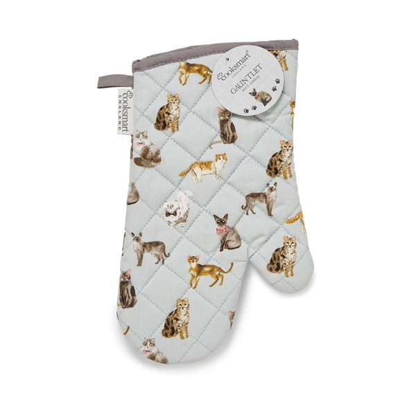Modra bombažna kuhinjska rokavica Cooksmart ® Curious Cats-image-2