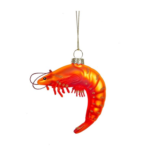 Steklen okrasek za jelko 8 cm King Prawn – Sass & Belle