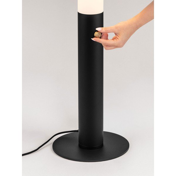 Mat črna jeklena LED zatemnitvena stoječa svetilka s senčilom iz akrilnega stekla (višina 141 cm) Glaze – Nova Luce-image-2