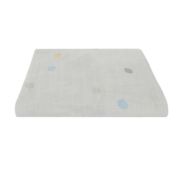 Siva muslinska otroška rjuha Kindsgut Dots, 60 x 120 cm