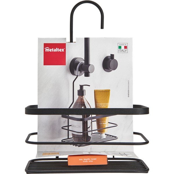 Črna viseča kopalniška polica Metaltex Origin-image-3