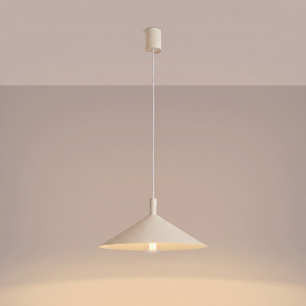Bež jeklena viseča svetilka ø 40 cm Zylo – Sollux-image-3