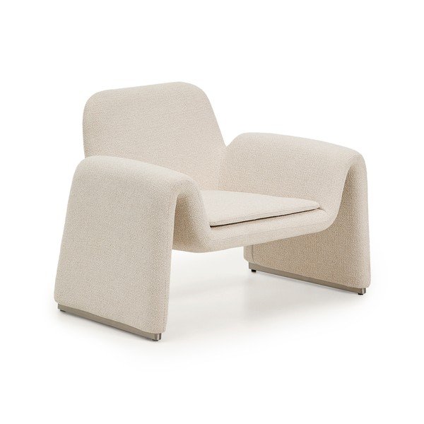 Bež fotelj iz šenilje Melvia – Kave Home