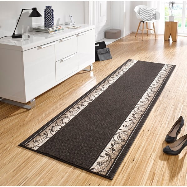 Preproga Basic Elegance, 80x500 cm, temno rjava-image-1
