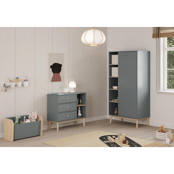 Prašno zelena otroška garderobna omara 90x180x52 cm Esteban – Marckeric-image-1
