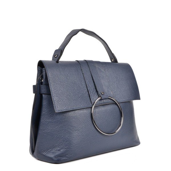 Temno modra usnjena torbica Roberta M Hanna Blu-image-2