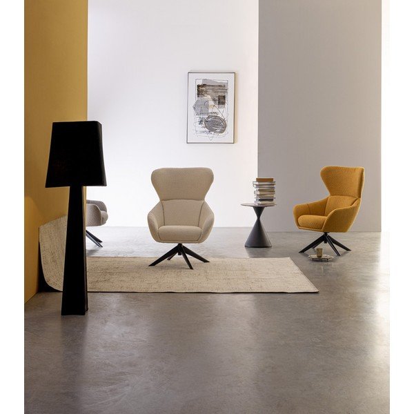 Okrogla stranska mizica z mizno ploščo v marmornem dekorju ø 50 cm Joona – Bizzotto-image-1