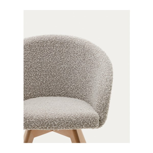 Siv oblazinjen jedilni stol z nasloni za roke Marvin – Kave Home-image-2