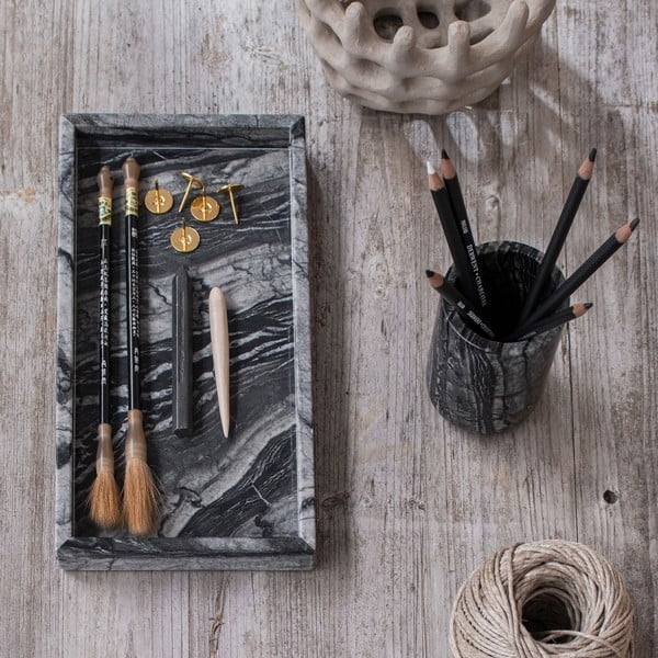 Marmorni dekorativni pladenj 16x31 cm Marble – Mette Ditmer Denmark-image-3