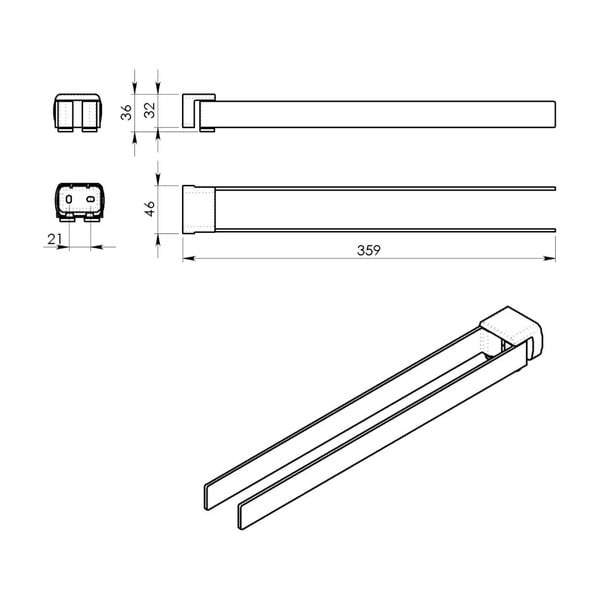 Kovinsko stensko držalo za brisače v zlati barvi Gedy Pirenei – Sapho-image-1