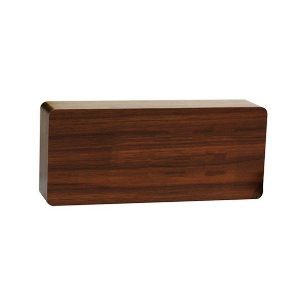 Temno rjava budilka z rdečim zaslonom LED Gingko Slab Click Clock-image-3