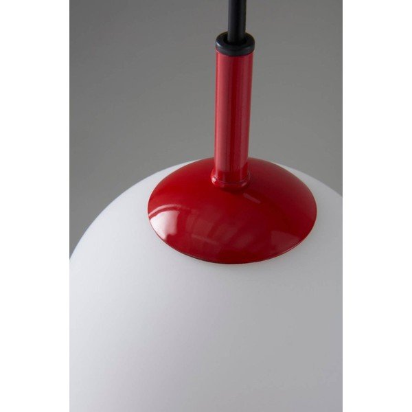 Rdeča/bela steklena viseča svetilka ø 13 cm Ekman – Jotex-image-3
