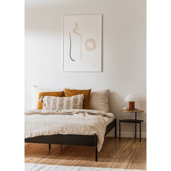 Bela jeklena zakonska postelja brez vzglavja z letvenim dnom 160x200 cm Eton Basic – noo.ma-image-3