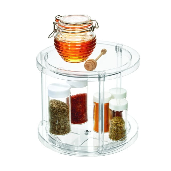 Okroglo vrtljivo dvonadstropno stojalo za posode iDesign The Home Edit, ⌀ 24,1 cm-image-3