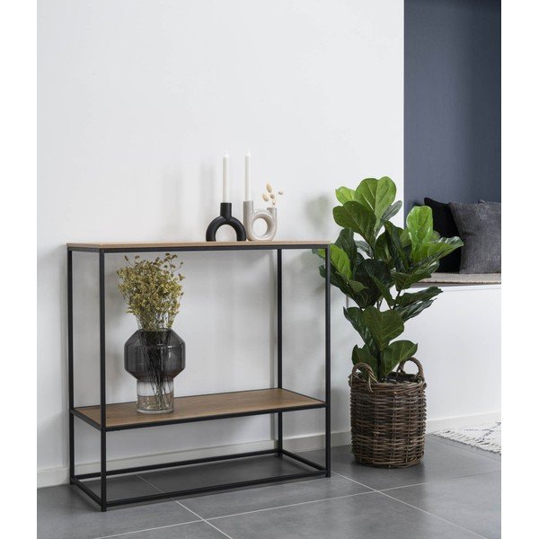 Stranska mizica z mizno ploščo v hrastovem dekorju v naravni barvi 80x36 cm Vita – House Nordic-image-1