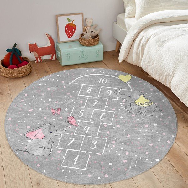 Siva otroška preproga ø 80 cm Comfort – Mila Home-image-4