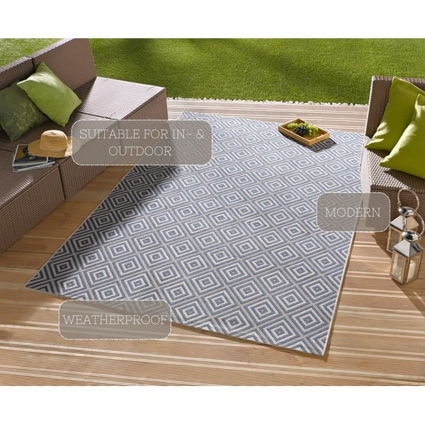 Modra zunanja preproga NORTHRUGS Karo, 160 x 230 cm-image-4