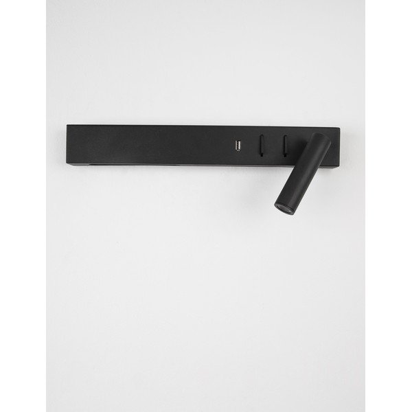 Mat črna kovinska LED stenska svetilka z upogljivo konstrukcijo/z USB priključkom Vida – Nova Luce-image-2