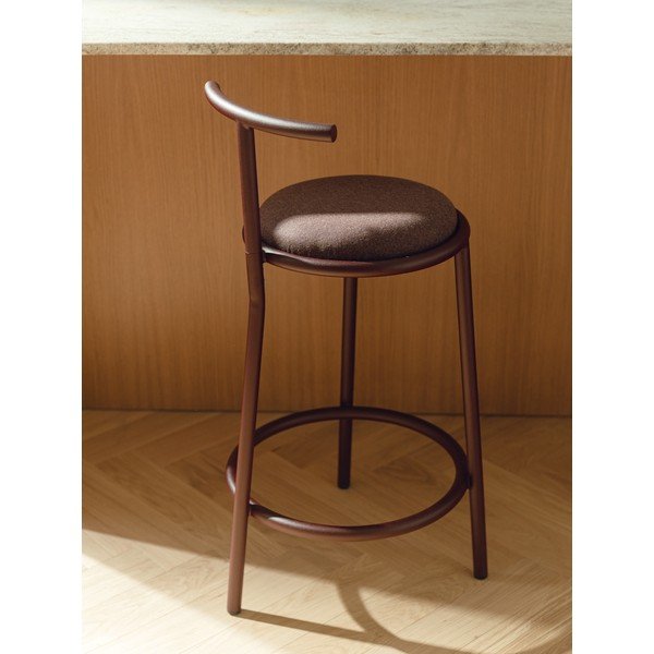 Bordo rdeč kovinski barski stol (višina sedeža 68 cm) Hogo – noo.ma-image-1