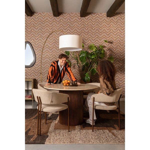 Okrogla jedilna miza s kamnito mizno ploščo ø 115 cm Arda – Dutchbone-image-1