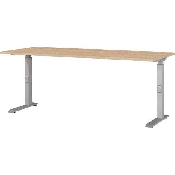 Pisalna miza z nastavljivo višino z mizno ploščo v hrastovem dekorju 80x180 cm Downey – Germania