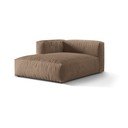 Svetlo rjav žameten modul za sedežno garnituro (levi kot) Martina – Micadoni 