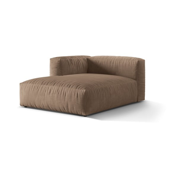 Svetlo rjav žameten modul za sedežno garnituro (levi kot) Martina – Micadoni -image-1