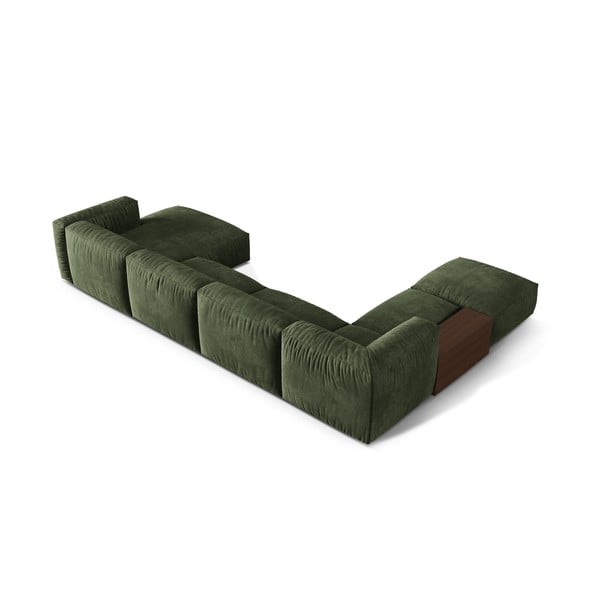 Zelena žametna kotna sedežna garnitura (levi kot/v obliki črke "U") Martina – Micadoni -image-2