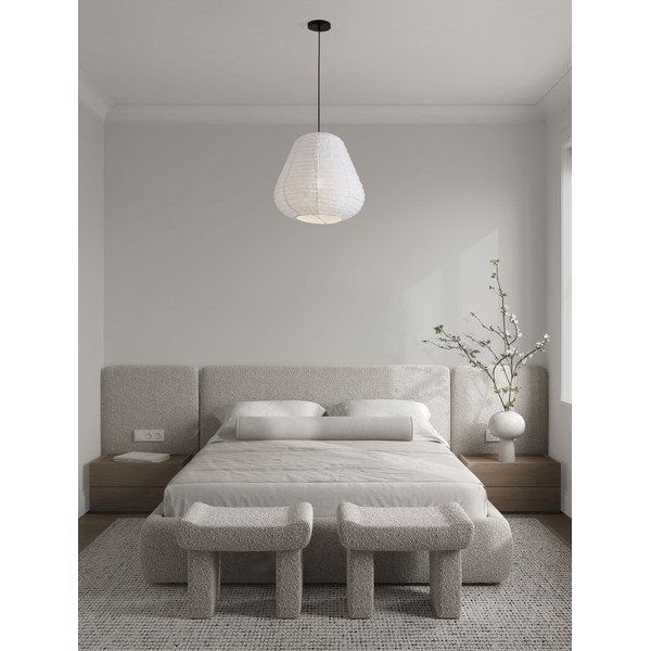 Bela lanena viseča svetilka ø 50 cm Linnet – Nova Luce-image-1