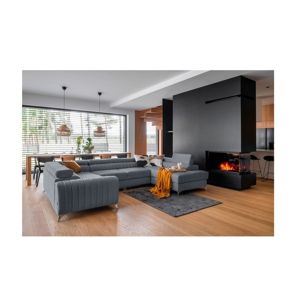 Modra raztegljiva/s prostorom za shranjevanje kotna sedežna garnitura (desni kot/v obliki črke "U") Louis – ELTAP-image-1