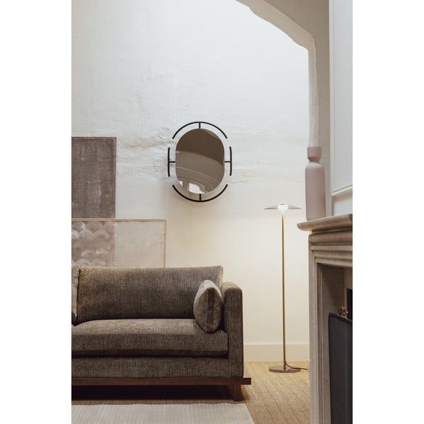 LED zatemnitvena stoječa svetilka s steklenim senčilom v sivi in zlati barvi (višina 132 cm) Float – Zuiver-image-1