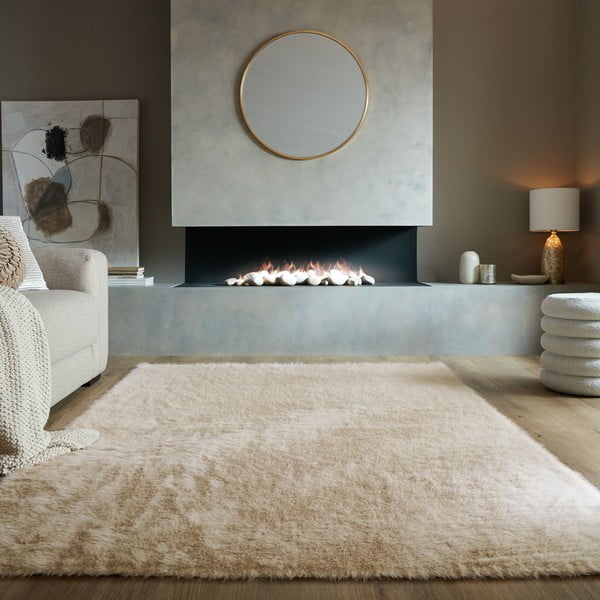 Bež sintetično krzno 80x150 cm Alpine Faux Fur – Flair Rugs-image-1