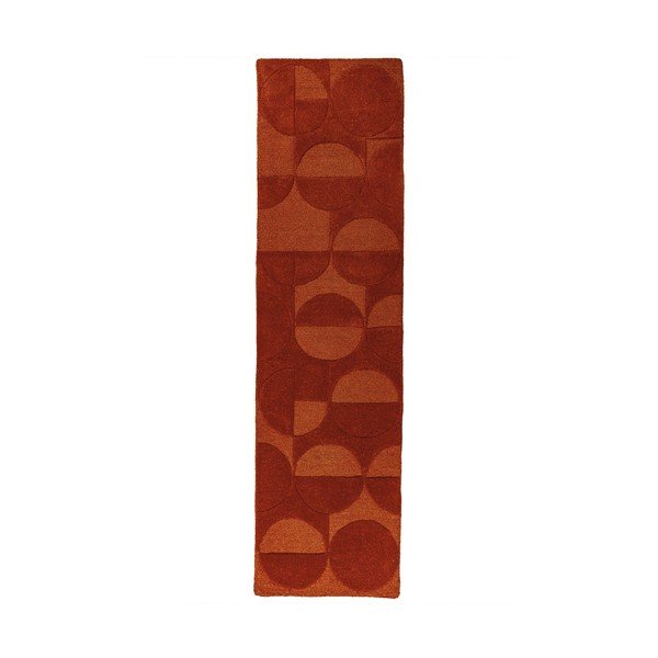 Ročno tkan volnen tekač v barvi terakote 60x230 cm Gigi – Flair Rugs