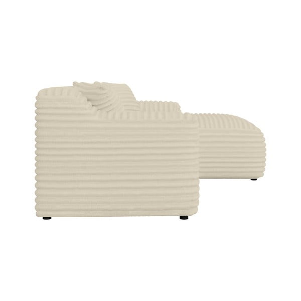 Bež kotna sedežna garnitura iz rebrastega žameta (desni kot/z ležalnikom) Martin – Ropez-image-3