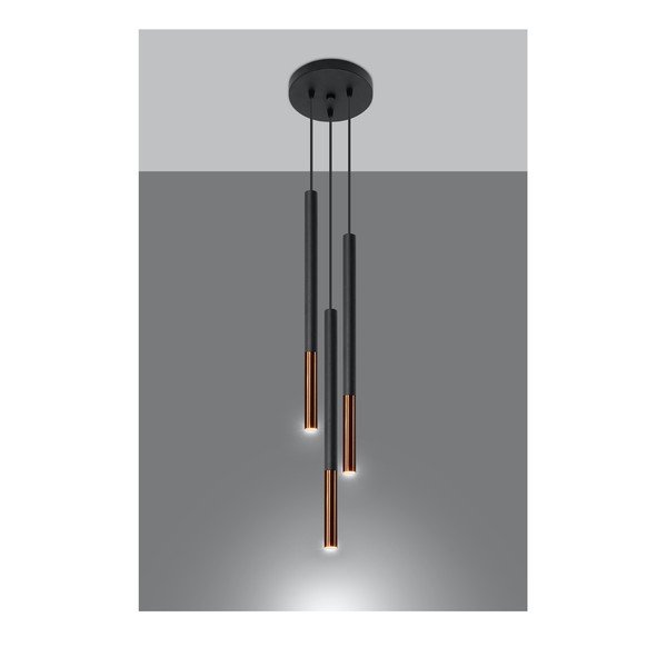Črna viseča svetilla Sollux Asarot Chrome-image-1
