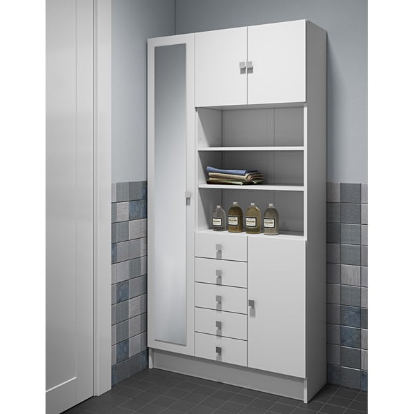 Bela kopalniška omarica 90x182 cm Combi – TemaHome-image-1