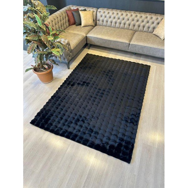 Črna pralna preproga 150x230 cm Bubble Black – Mila Home-image-3