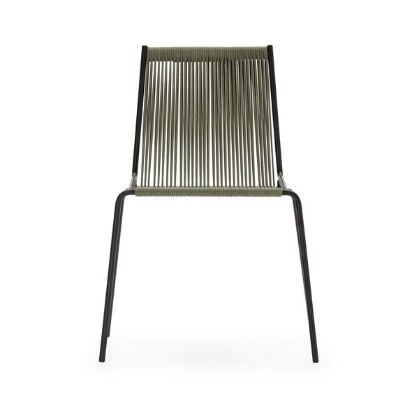 Zeleni kovinski jedilni stoli v kompletu z možnostjo nalaganja 2 ks Emily – Marckeric-image-3