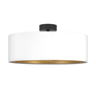 Bela stropna svetilka z detajlom v zlati barvi Bulb Attack Tres XL, ⌀ 45 cm