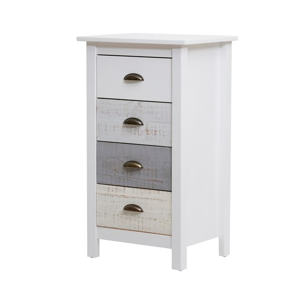 Visoka belo-siva komoda s 4 predali Marckeric Romantica, 46 x 80 cm-image-3