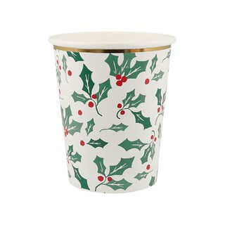 Papirnati kozarčki za enkratno uporabo v kompletu  8 ks Holly Pattern – Meri Meri