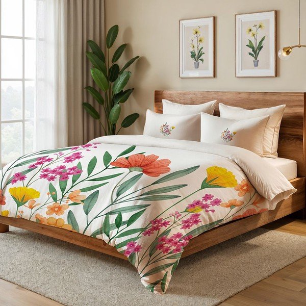 Kremno bela enojna posteljnina 200x140 cm Clementine – Mijolnir-image-1