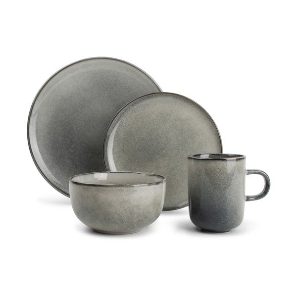 Jedilni servis 16 ks iz kamenine za 4 osebe Meridian – Salt&Pepper