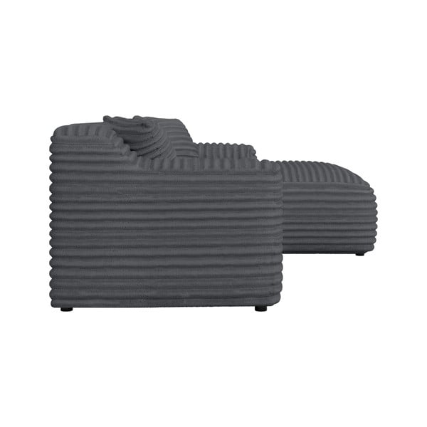 Temno siva kotna sedežna garnitura iz rebrastega žameta (desni kot/z ležalnikom) Martin – Ropez-image-3