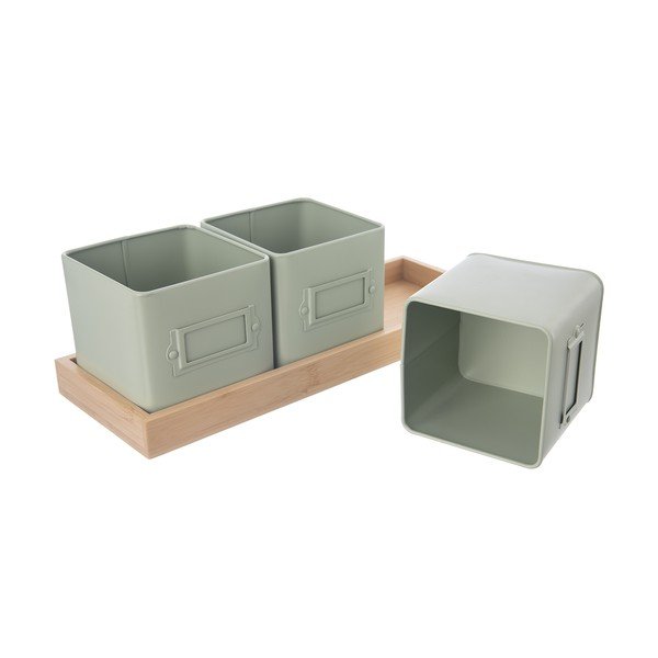 Kovinski cvetlični lonci v kompletu 3 ks za zelišča Greenish – Orion-image-2