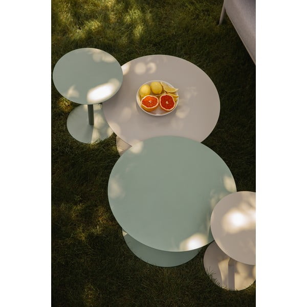 Kremno bela jeklena okrogla klubska mizica ø 60 cm Snow – Zuiver-image-1