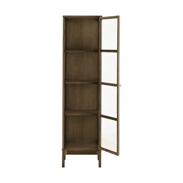 Temno rjava vitrina v hrastovem dekorju 47x180x40 cm Zamora – House Nordic-image-4